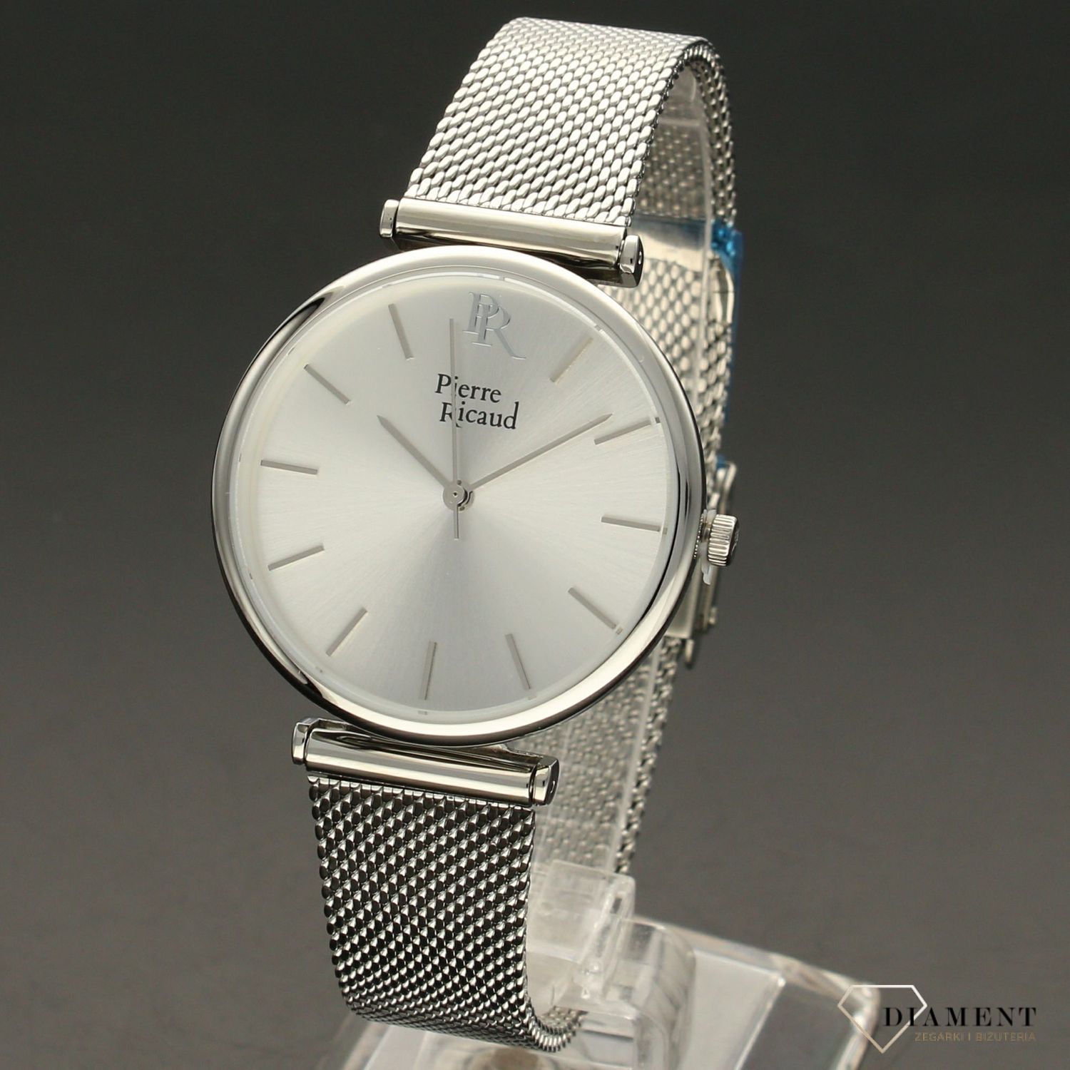 Modny SET składający się z zegarka i dołączonego, wymiennego skórzanego paska w kolorze beżowym. Zegarek na bransolecie meshowej (1).jpg